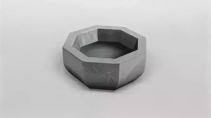 Modern Geometric Stone Planter Bowl