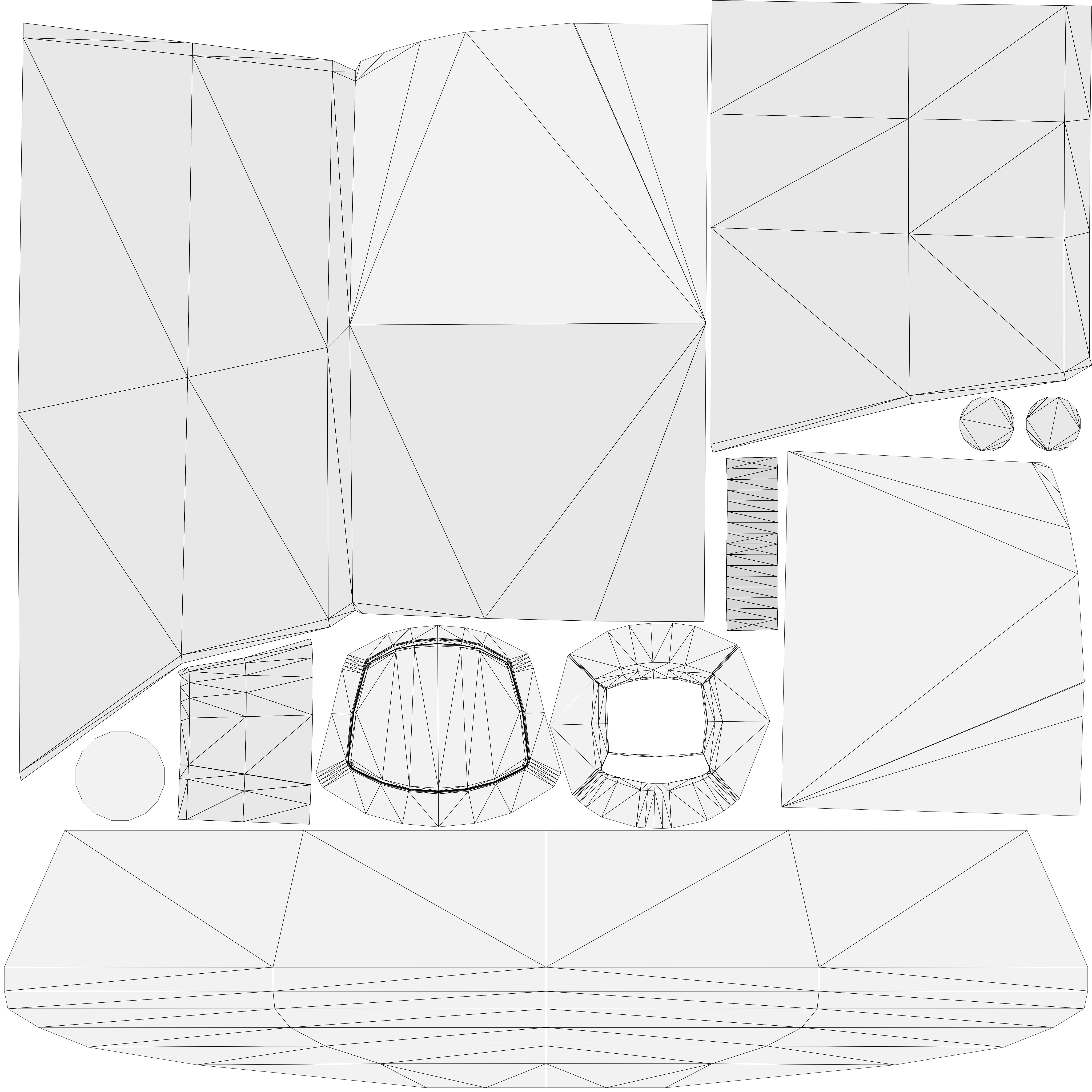 Low-poly CRT TV Low-poly 3D model_8