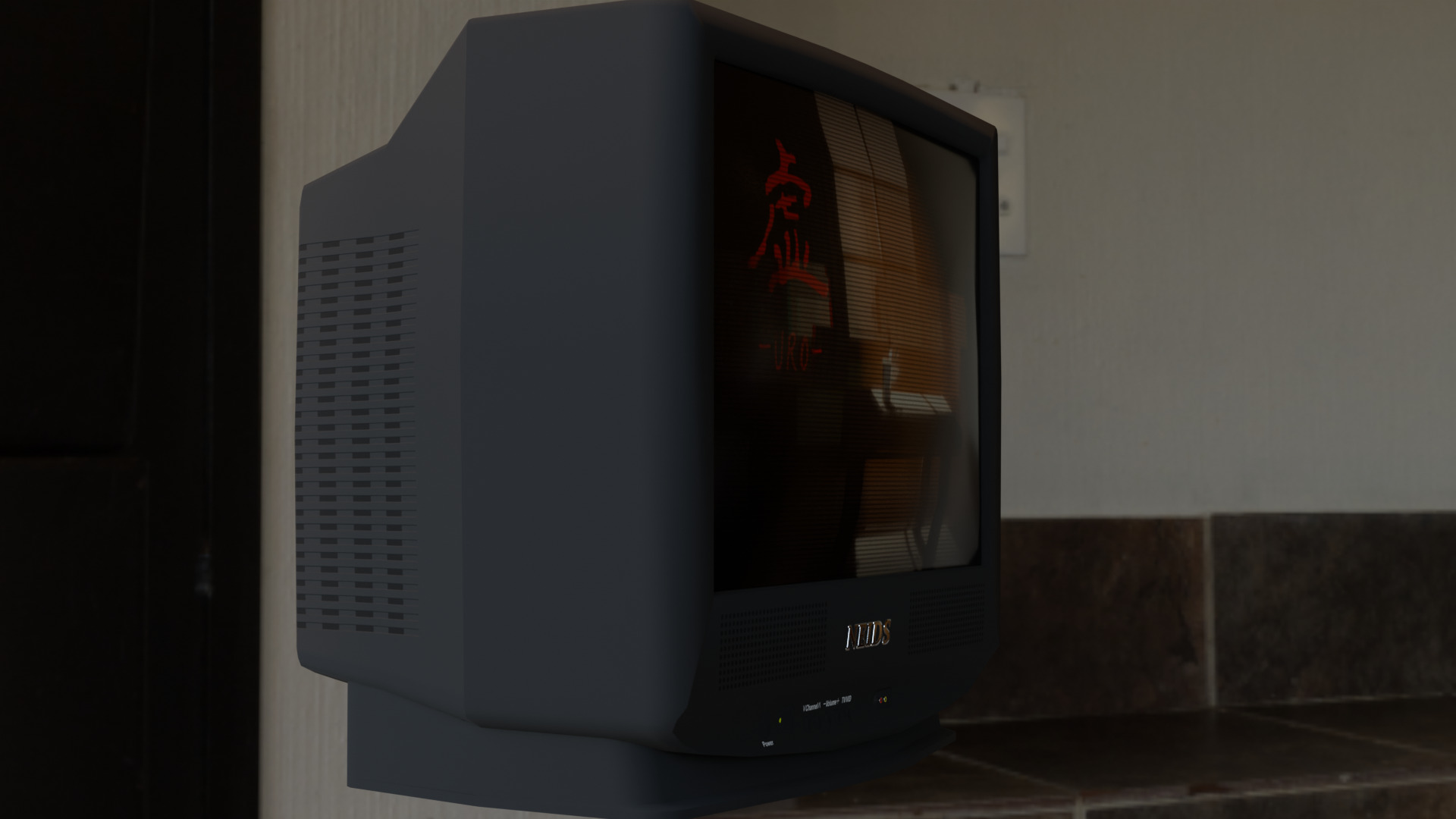 Low-poly CRT TV Low-poly 3D model_2