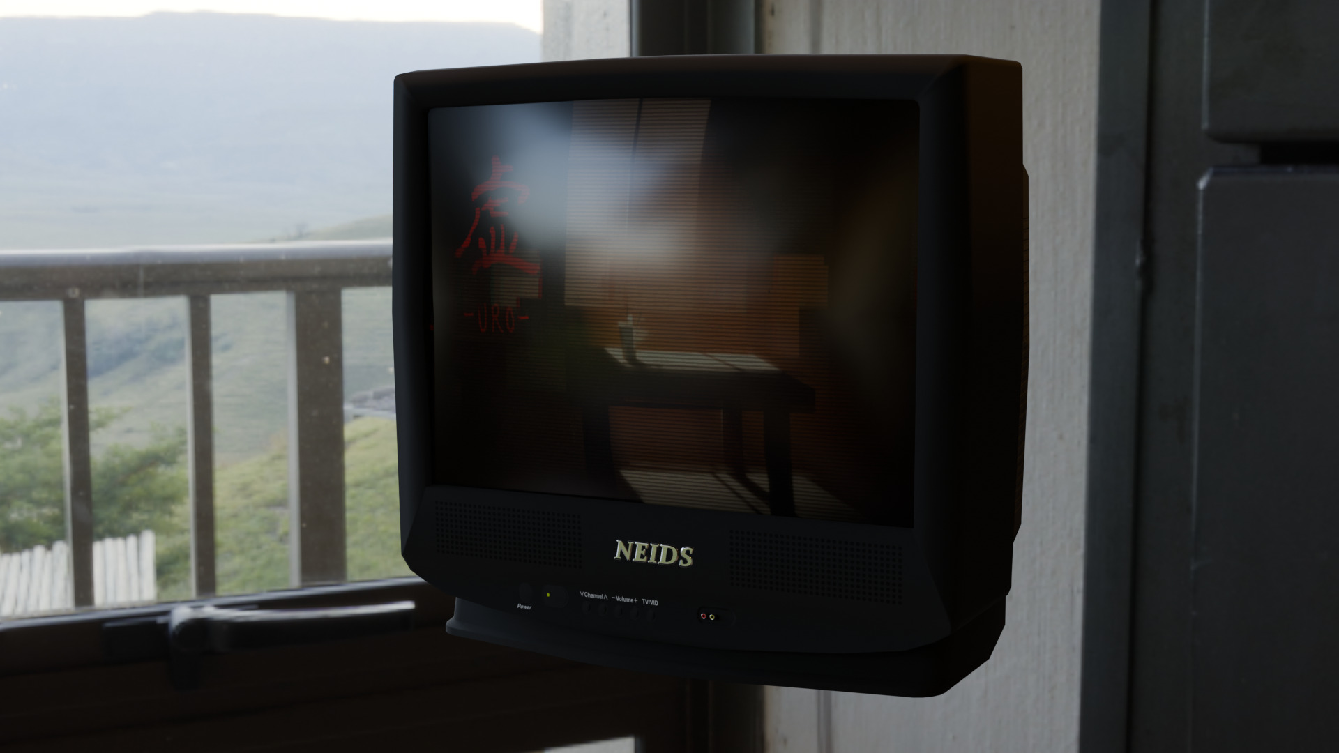 Low-poly CRT TV Low-poly 3D model_1