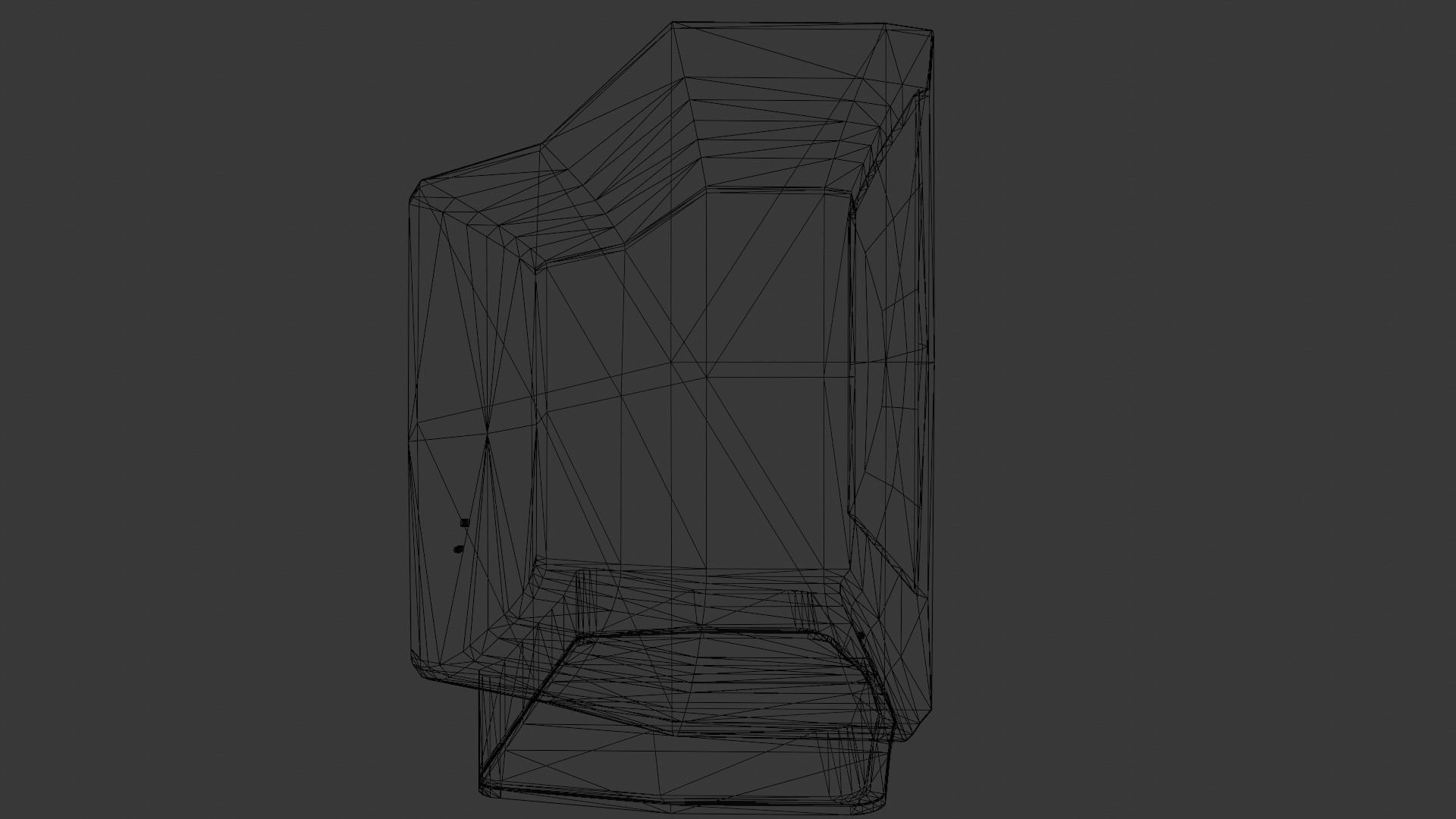 Low-poly CRT TV Low-poly 3D model_6