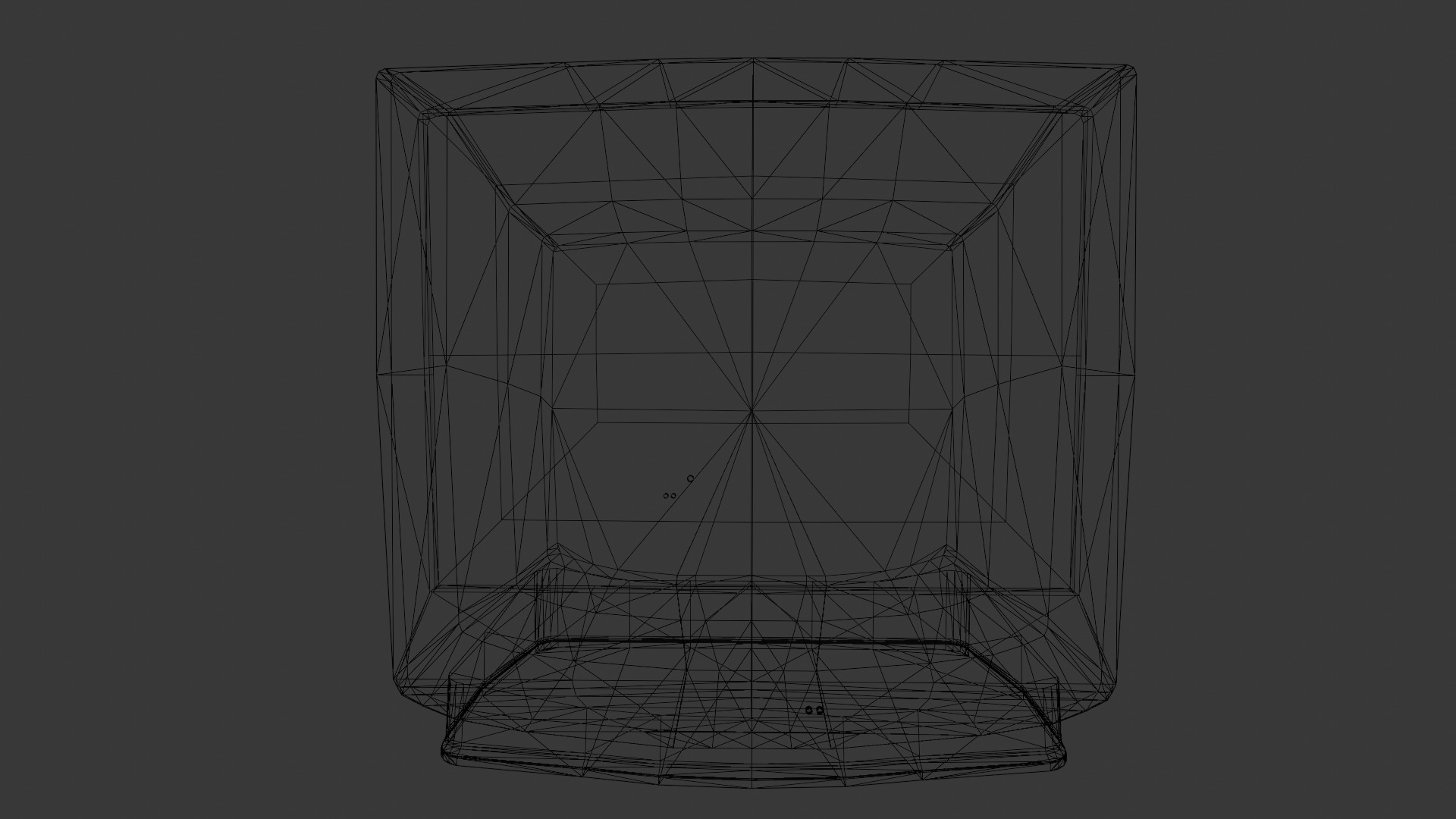 Low-poly CRT TV Low-poly 3D model_5