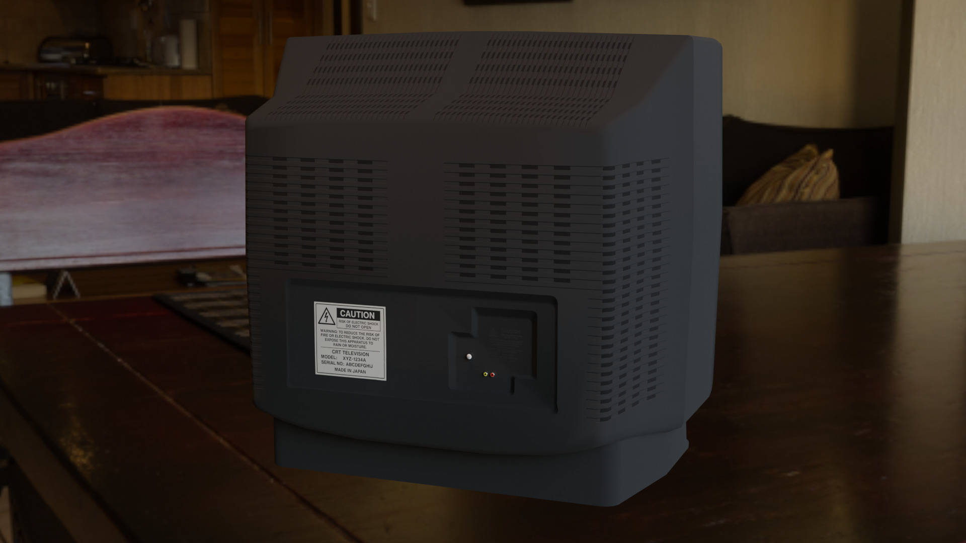 Low-poly CRT TV Low-poly 3D model_3