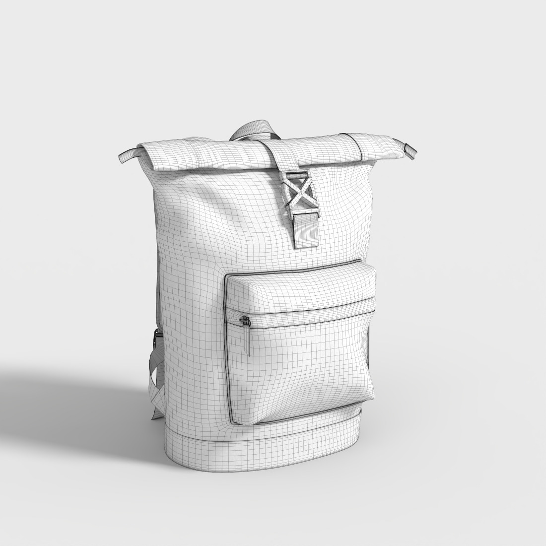 WATERPROOF LAPTOP BACKPACK Low-poly 3D model_8