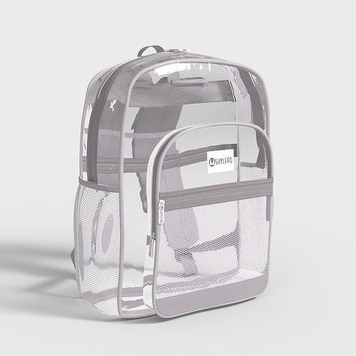 TRANSPARENT BACKPACK  Low-poly 3D model