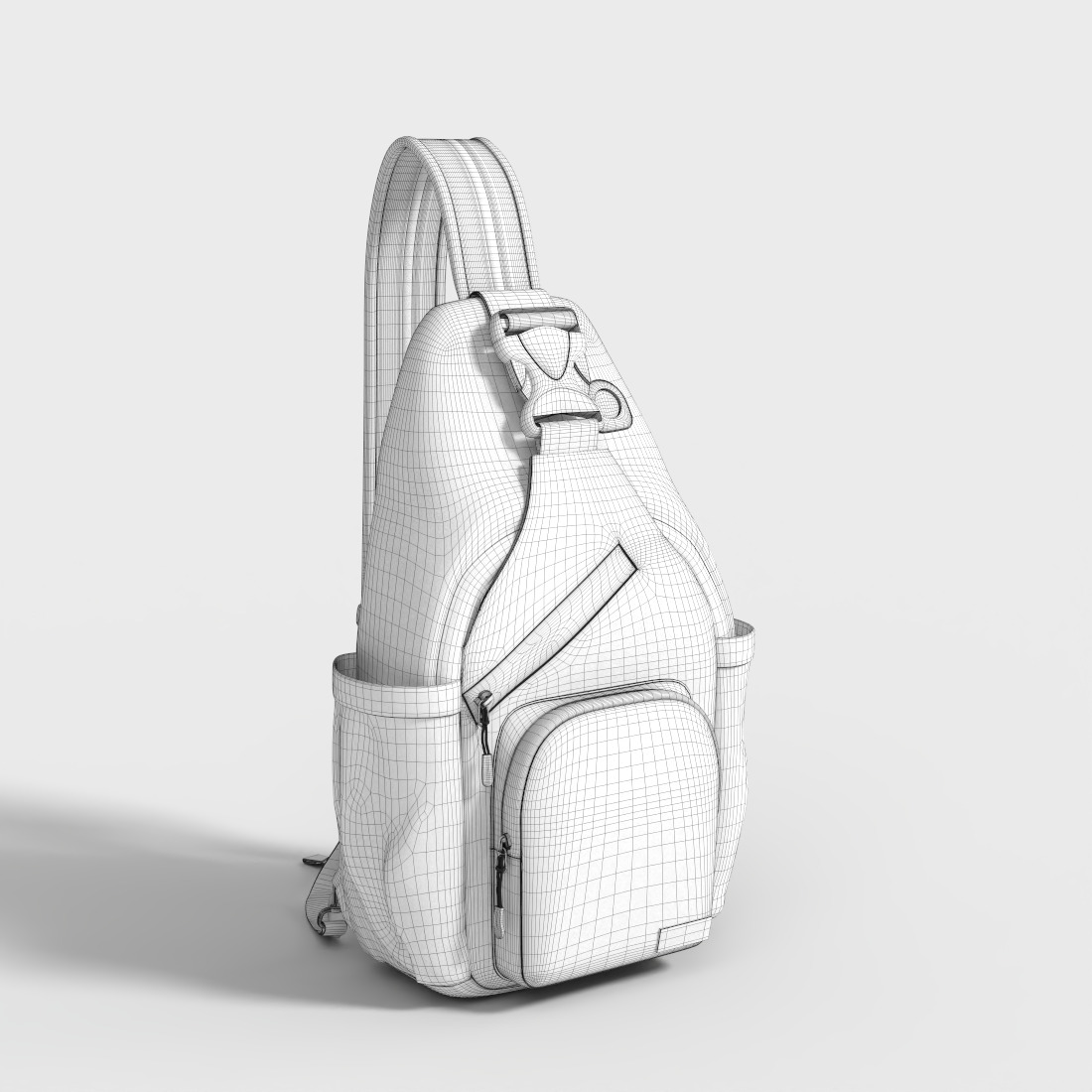 CHEST BAG POUCH HANDBAG Low-poly 3D model_8
