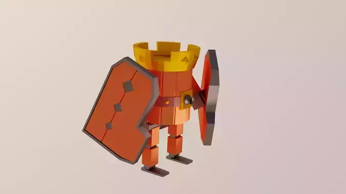 Barrel Character Low Poly Stylized 3D Model