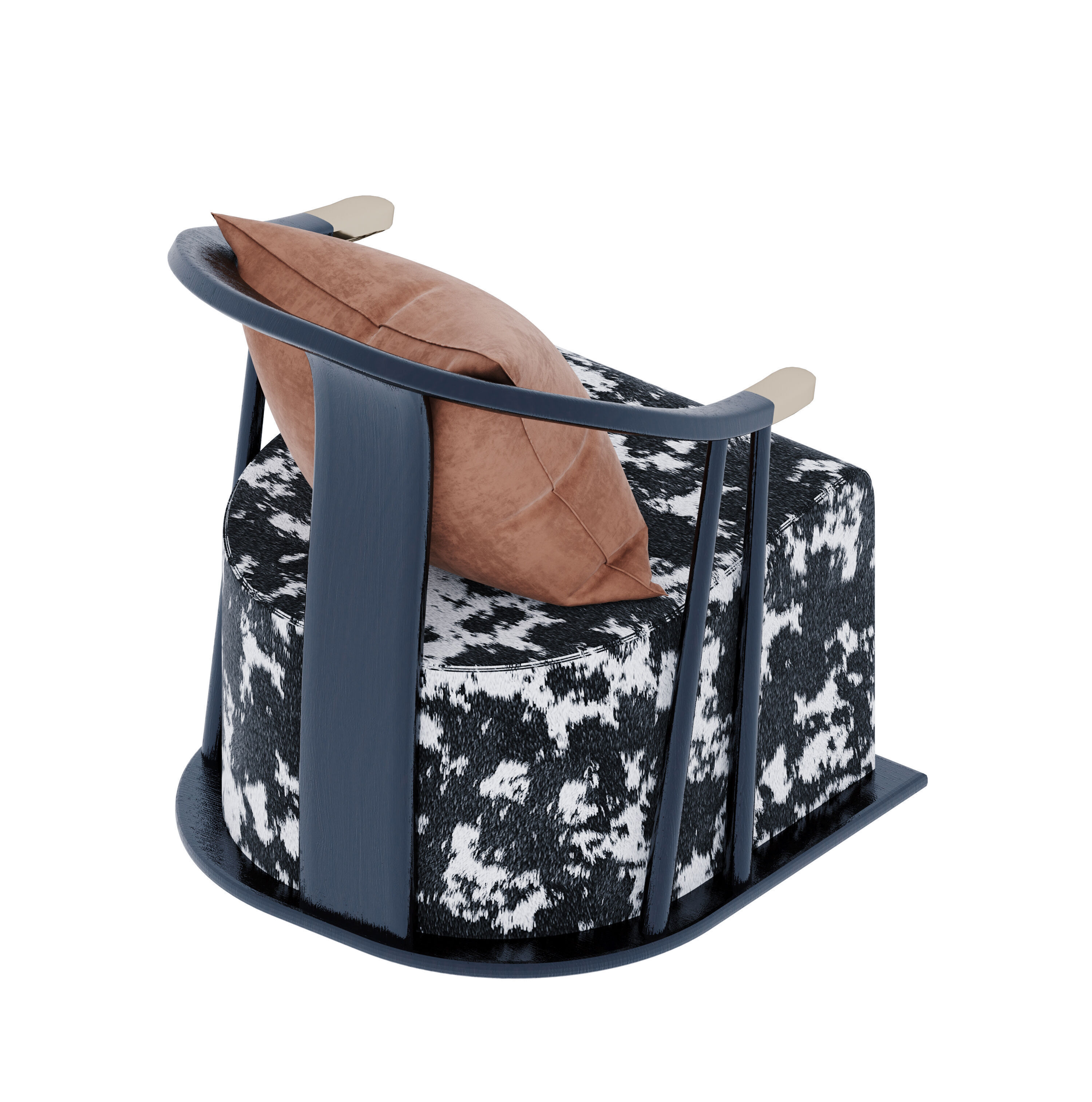 Japanese style single sofa 3D model_2