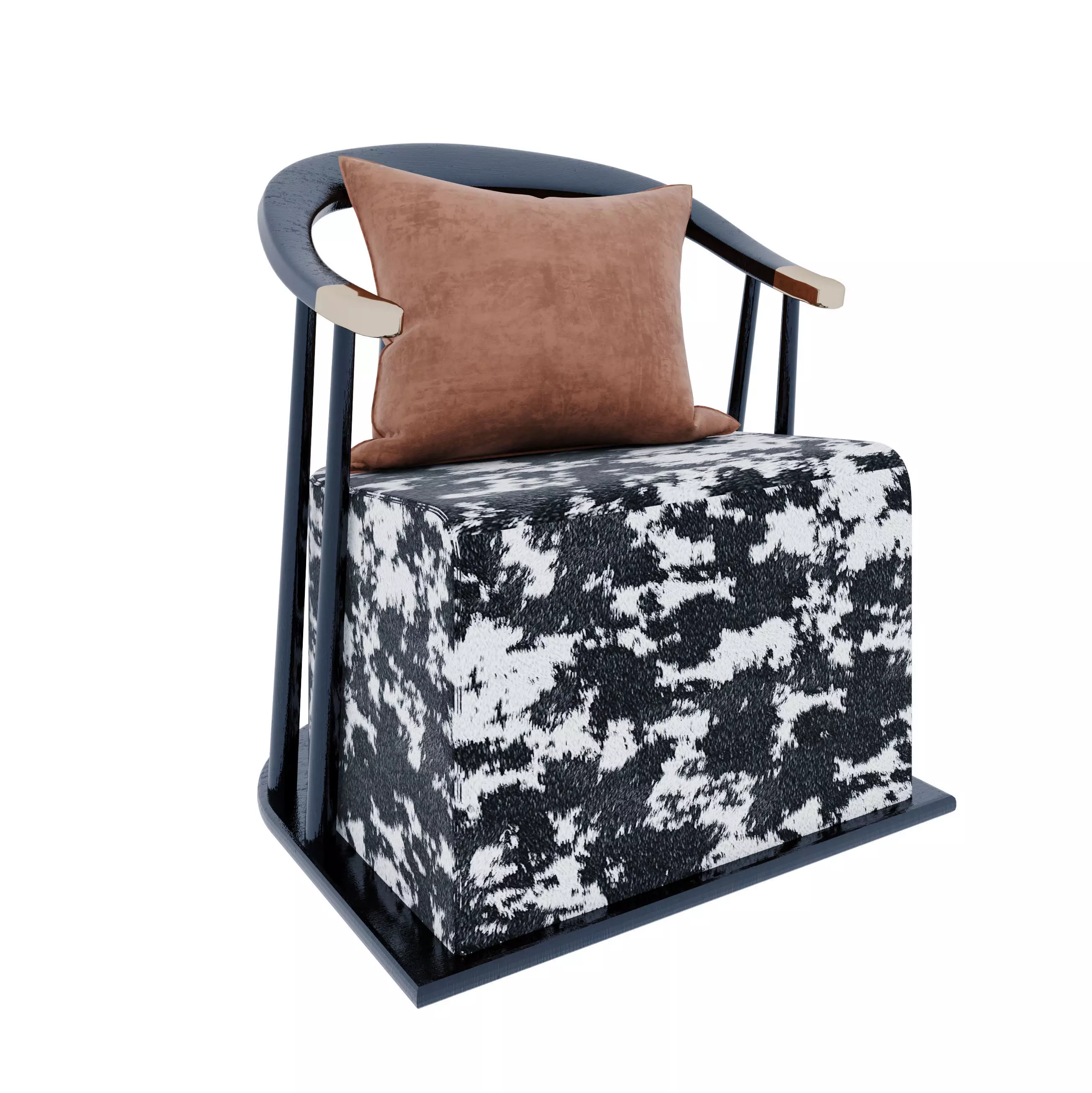 Japanese style single sofa 3D model_0