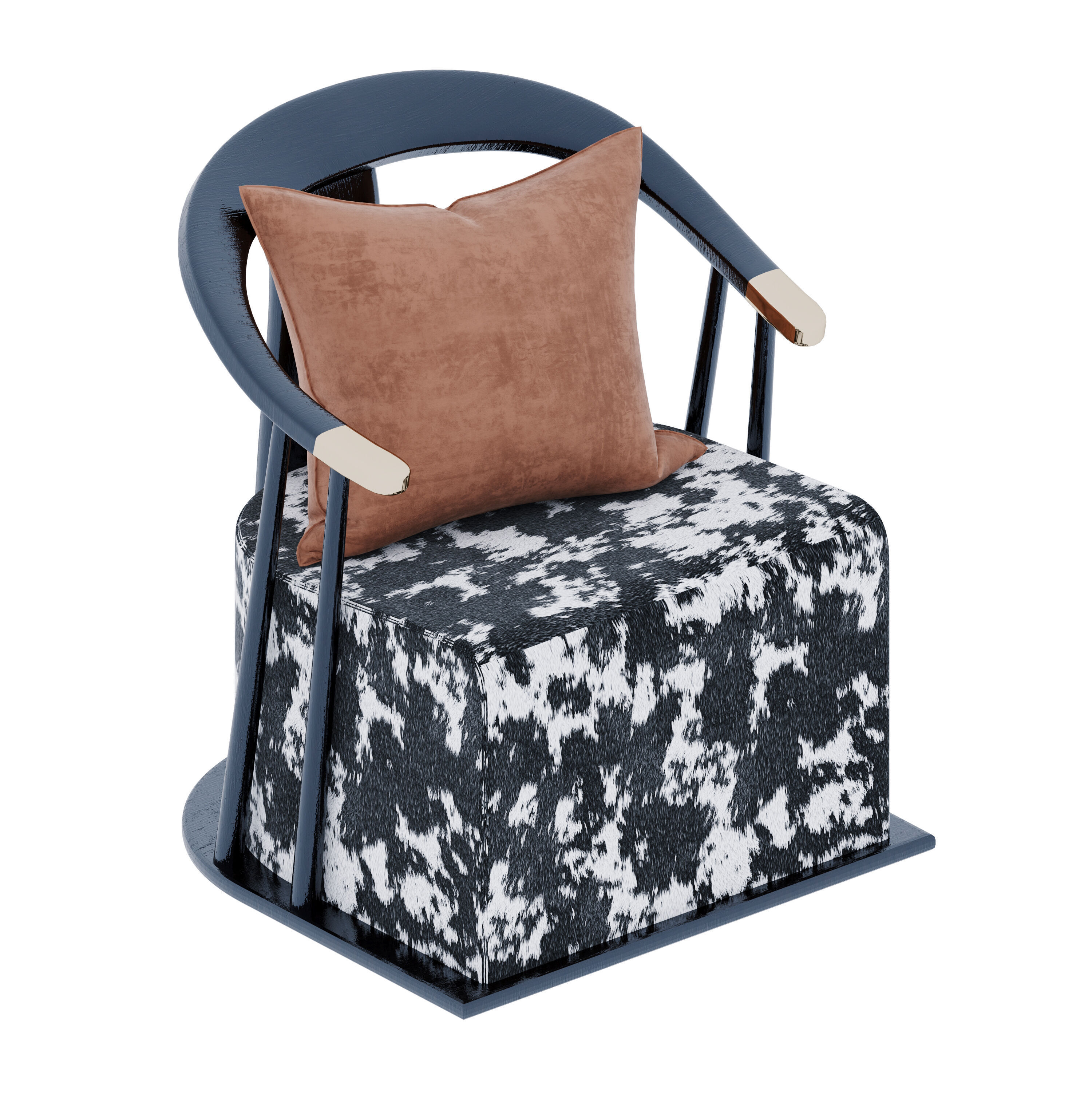 Japanese style single sofa 3D model_1