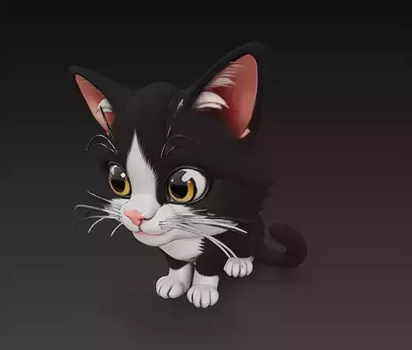 Cat Kitten Realistic 3D Model Basic - Low Poly Realistic Low-poly 3D model Cat Kitten Realistic 3D Model Basic - Low Poly Realistic Low-poly 3D model