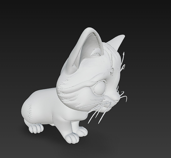 Cat Kitten Realistic 3D Model Basic - Low Poly Realistic Low-poly 3D model_13