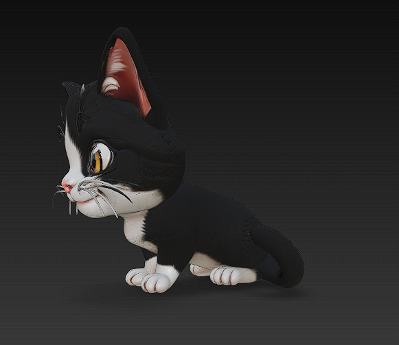Cat Kitten Realistic 3D Model Basic - Low Poly Realistic Low-poly 3D model_6