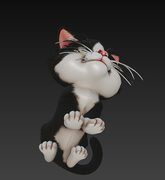 Cat Kitten Realistic 3D Model Basic - Low Poly Realistic Low-poly 3D model_7