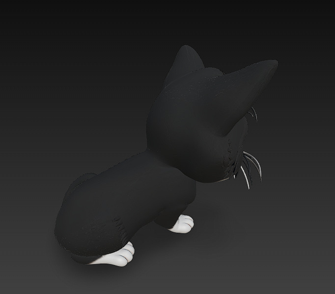 Cat Kitten Realistic 3D Model Basic - Low Poly Realistic Low-poly 3D model_3
