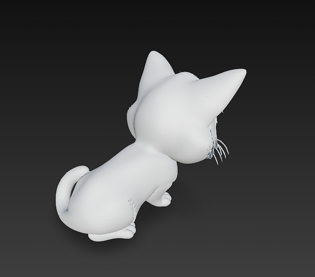 Cat Kitten Realistic 3D Model Basic - Low Poly Realistic Low-poly 3D model_12