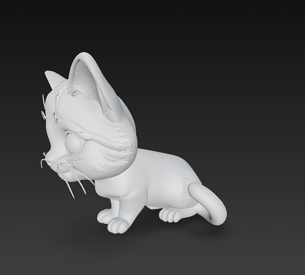 Cat Kitten Realistic 3D Model Basic - Low Poly Realistic Low-poly 3D model_10