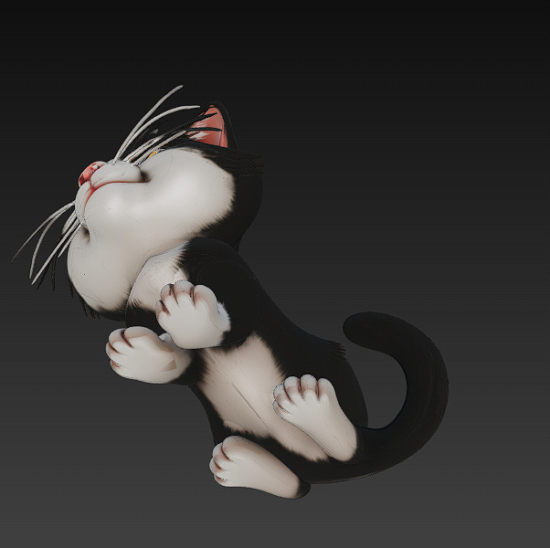Cat Kitten Realistic 3D Model Basic - Low Poly Realistic Low-poly 3D model_8