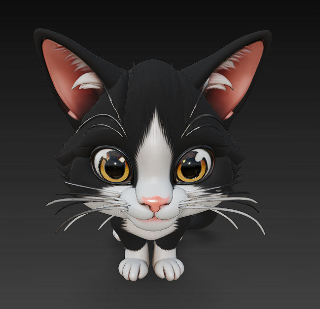 Cat Kitten Realistic 3D Model Basic - Low Poly Realistic Low-poly 3D model_1