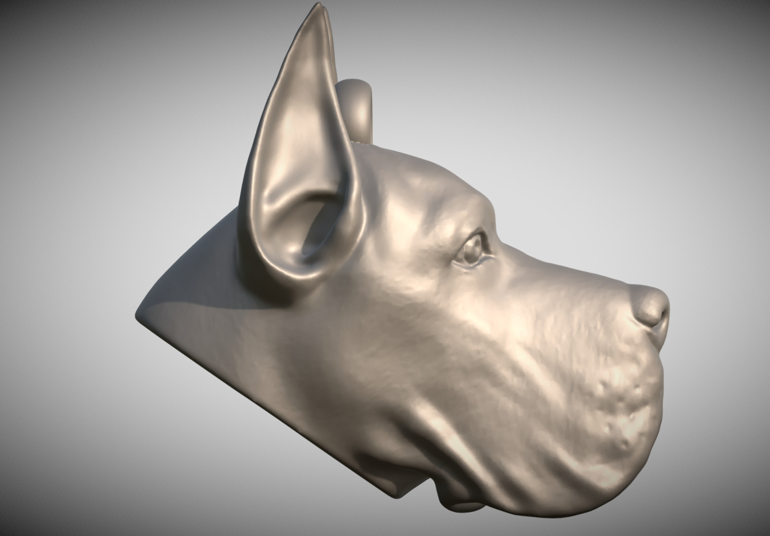Great Dane head key ring ready for 3D printing 3D print model_2