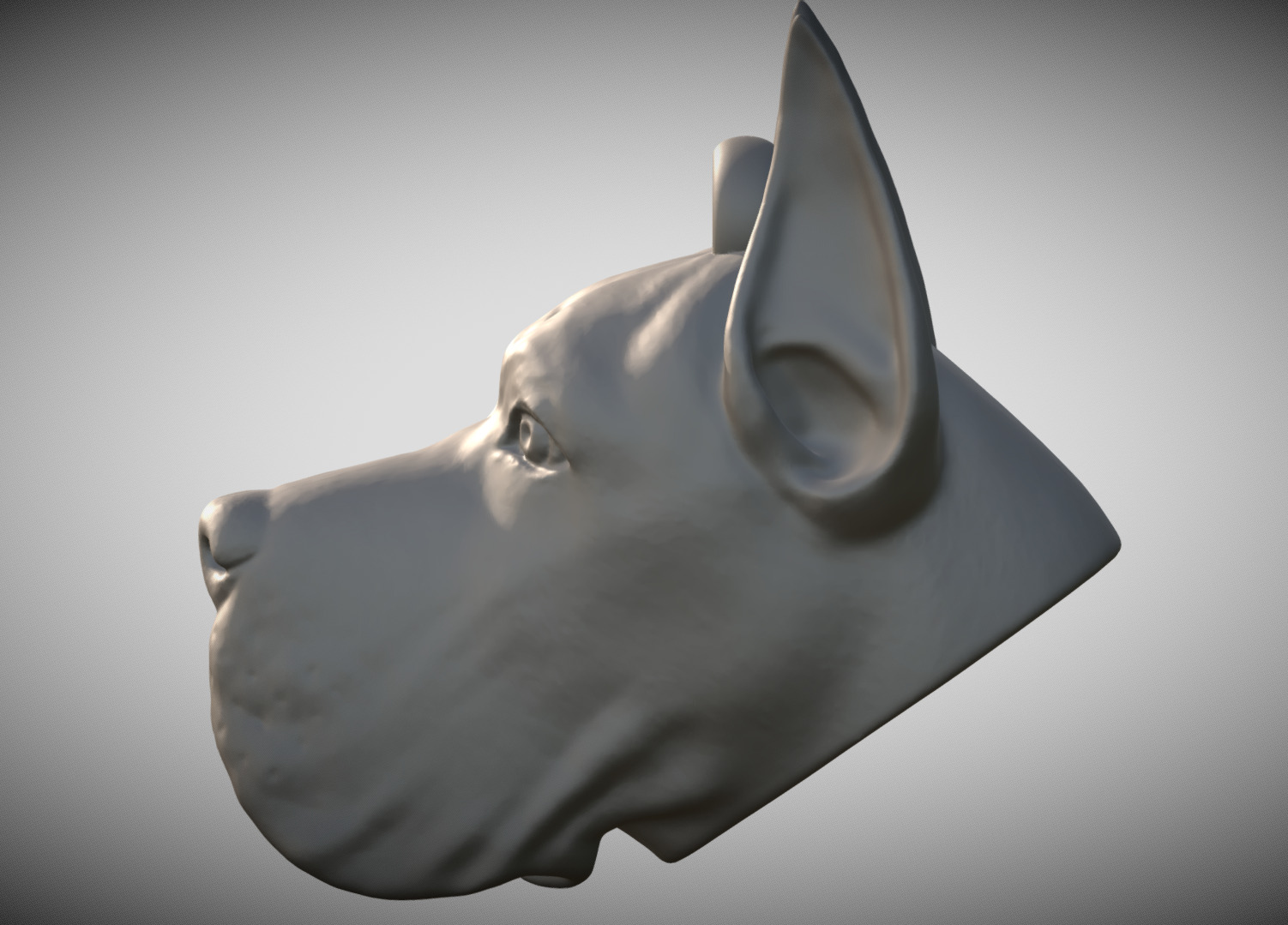 Great Dane head key ring ready for 3D printing 3D print model_5