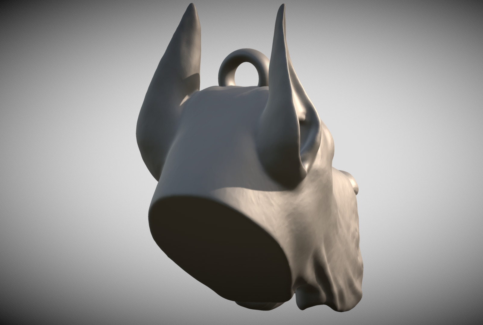 Great Dane head key ring ready for 3D printing 3D print model_3