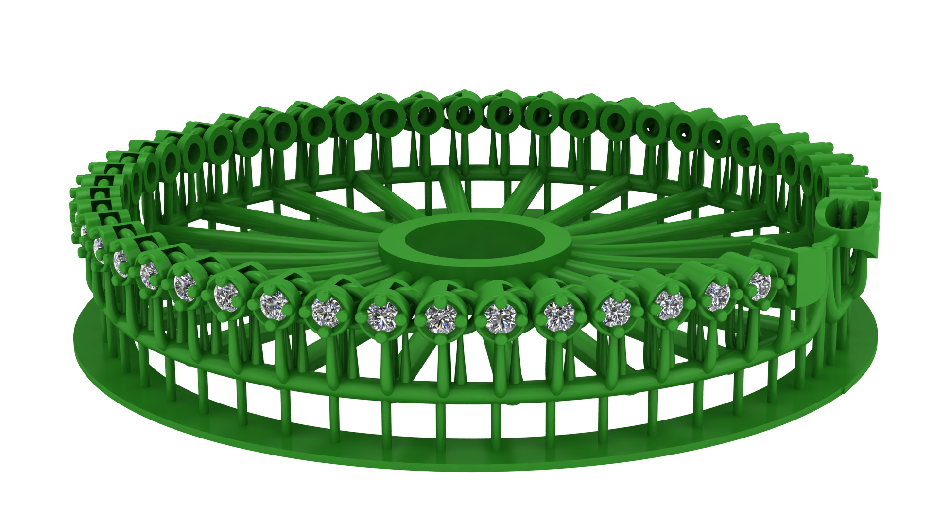 1ST SIZE OF SPIRAL Elegant Single Stone 3D Printed Bracelet 3D print model_3