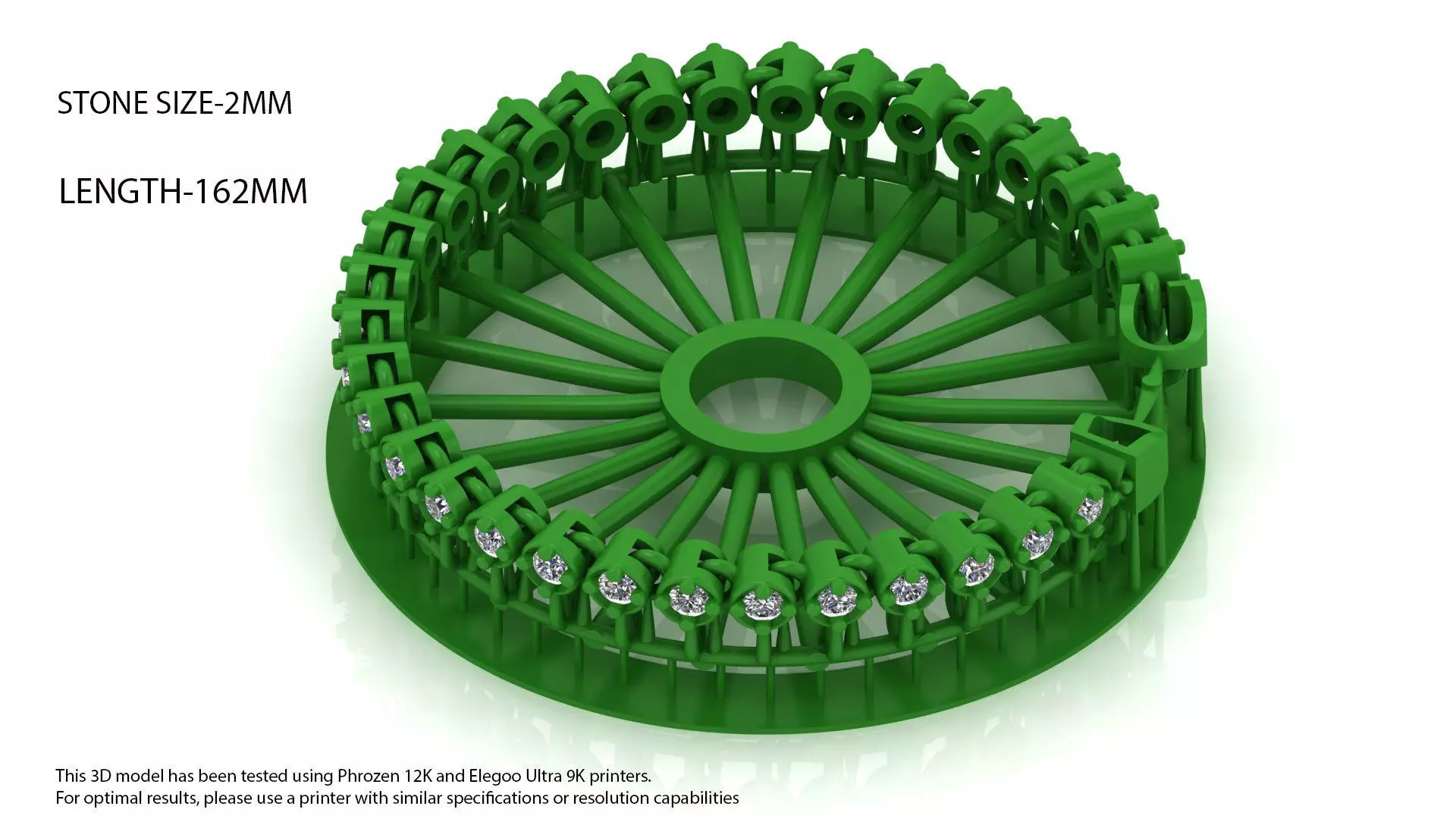 1ST SIZE OF SPIRAL Elegant Single Stone 3D Printed Bracelet 3D print model_0