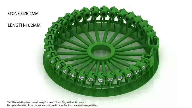 1ST SIZE OF  SPIRAL Elegant Single Stone 3D Printed Bracelet