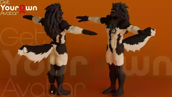 Wolfen Blaze Rigged 3DWolf for VRChat VTubing Games Blender