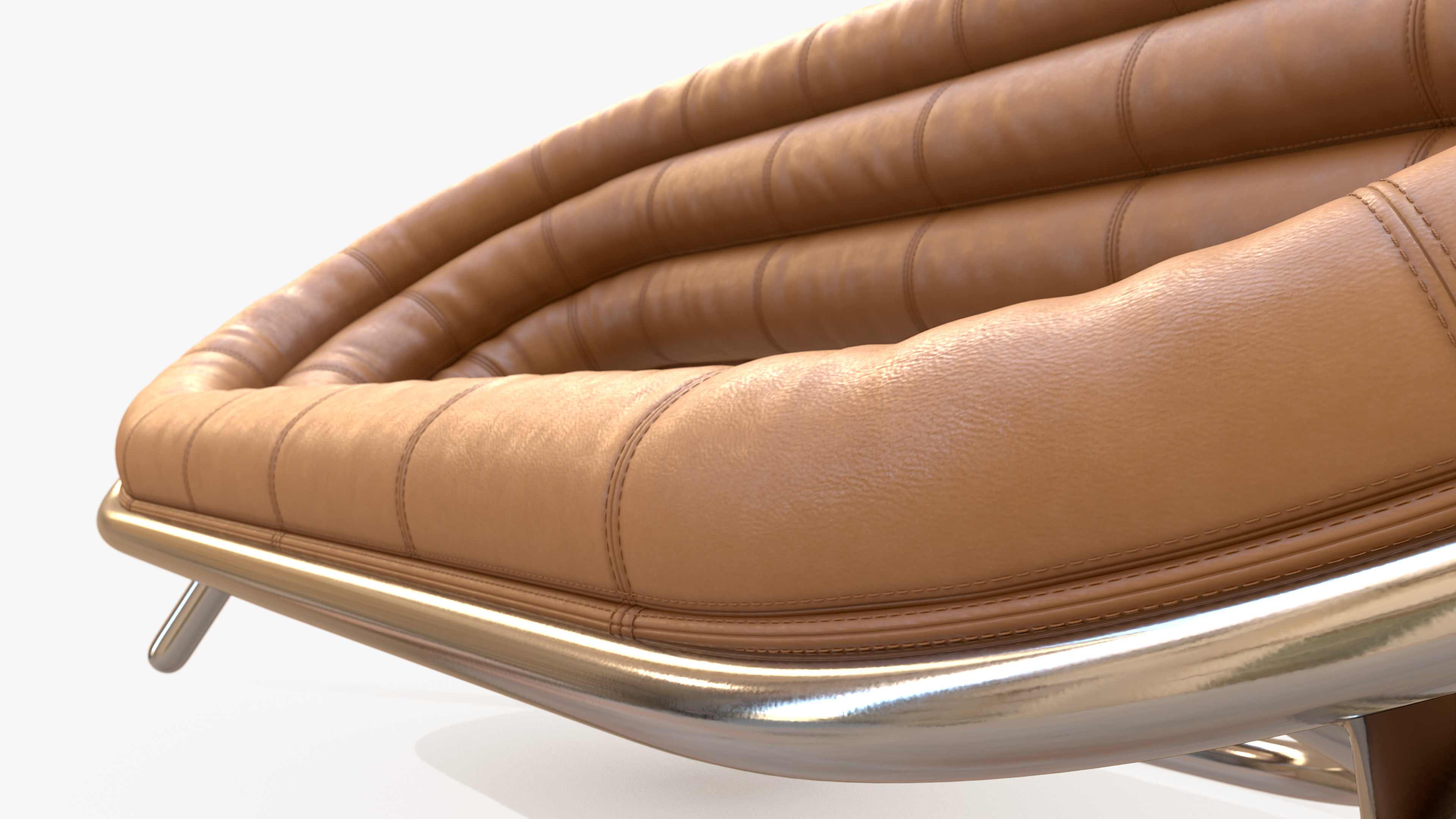 Sofa Round Leather 3D model_6