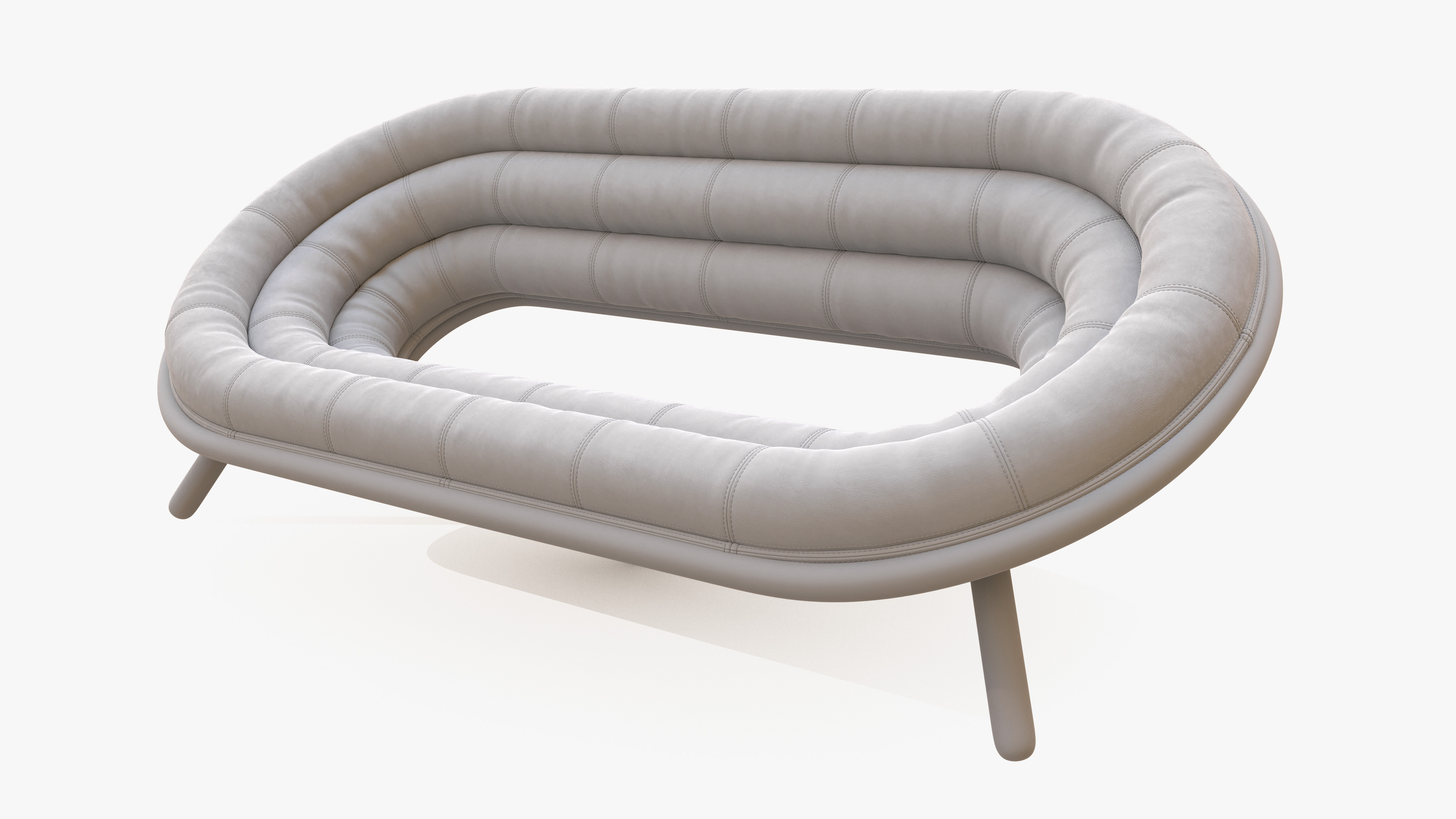 Sofa Round Leather 3D model_8