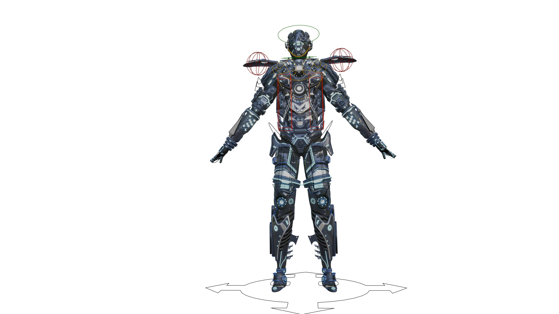 X TITAN Sci-Fi Robot Character Fully Rigged Low-poly 3D model_8