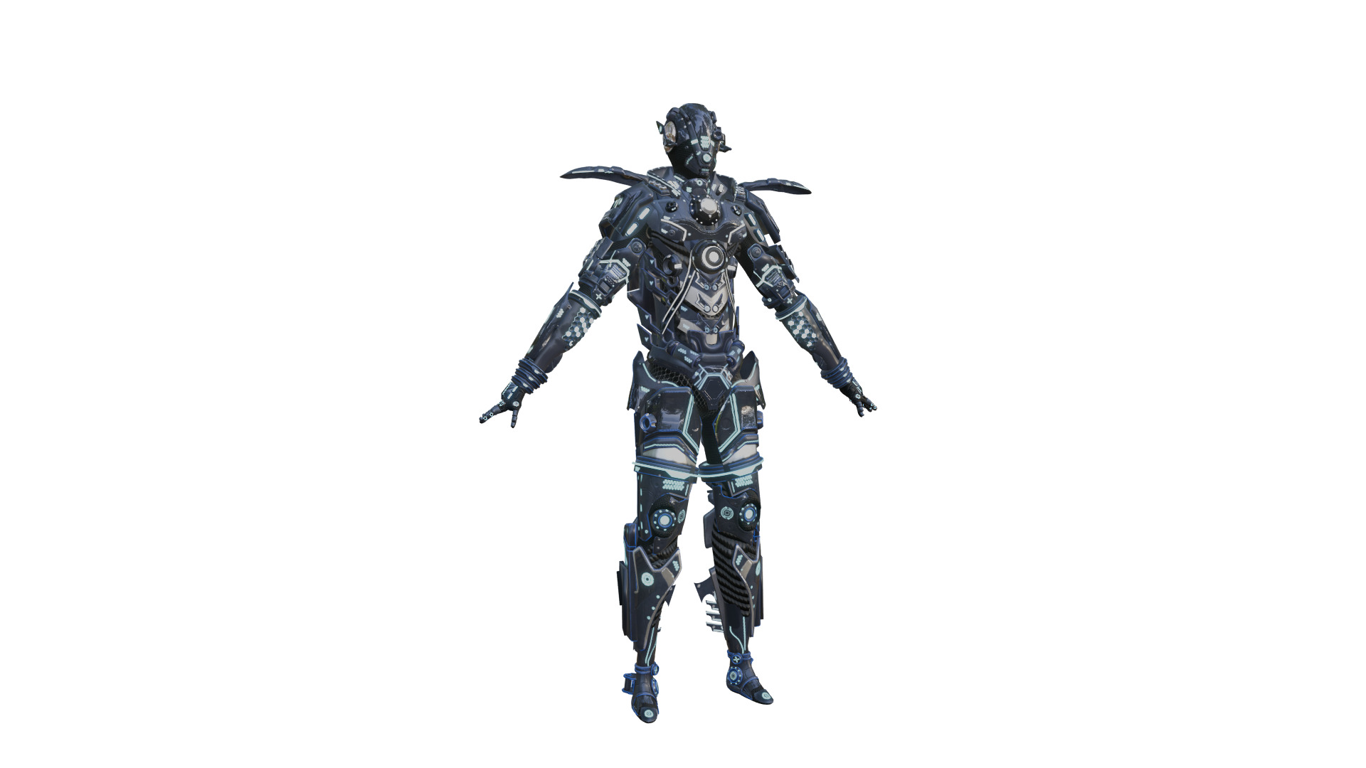 X TITAN Sci-Fi Robot Character Fully Rigged Low-poly 3D model_6