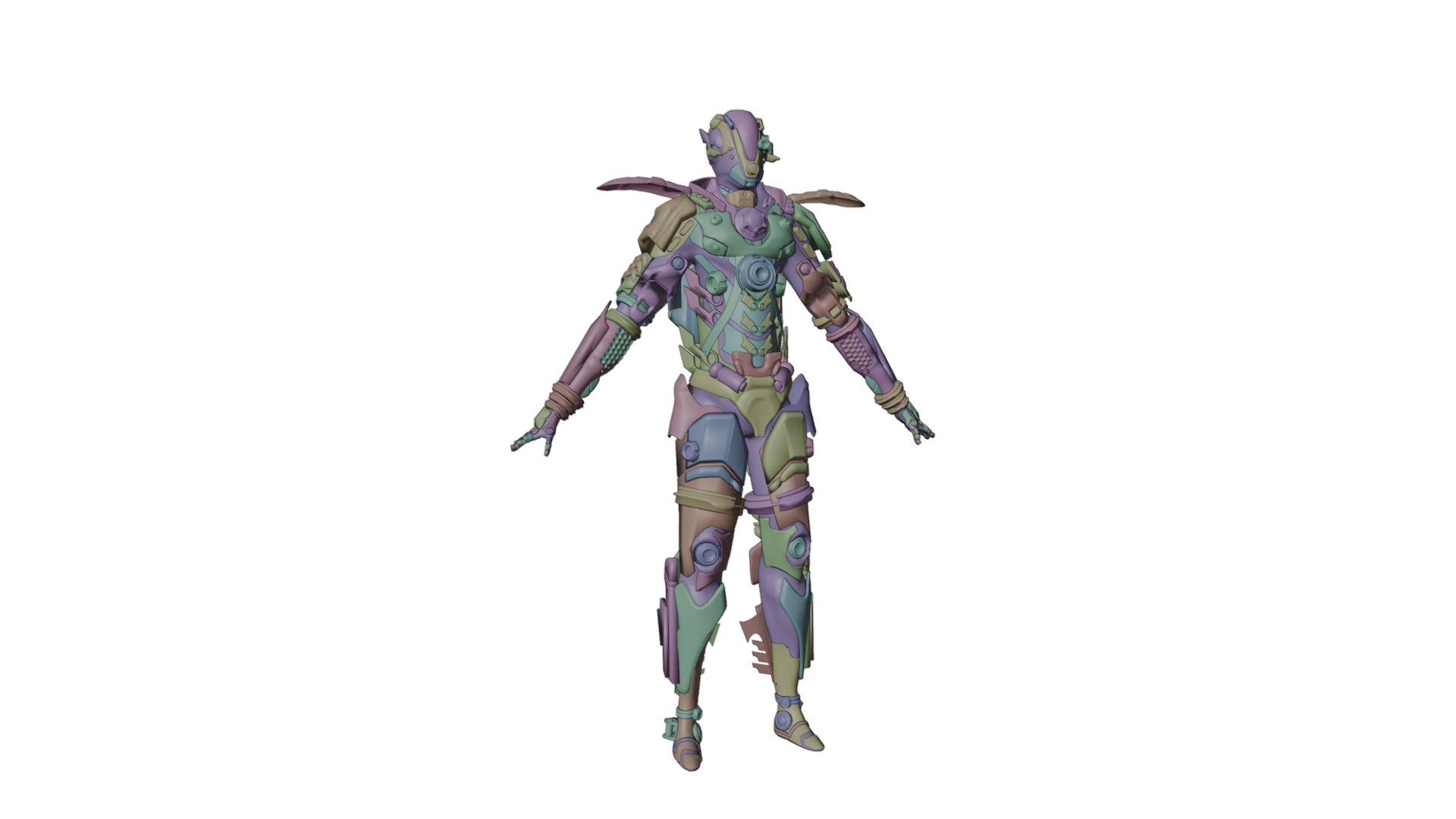 X TITAN Sci-Fi Robot Character Fully Rigged Low-poly 3D model_11