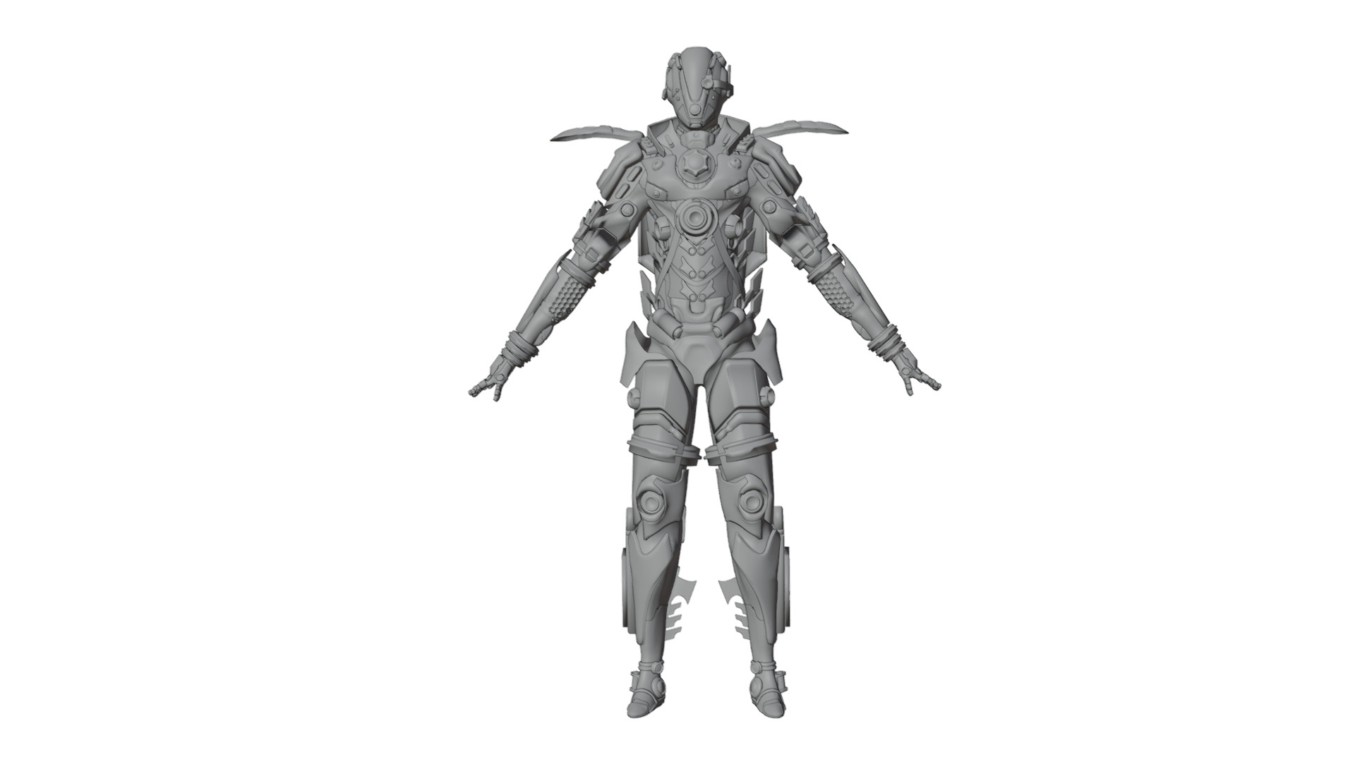 X TITAN Sci-Fi Robot Character Fully Rigged Low-poly 3D model_3