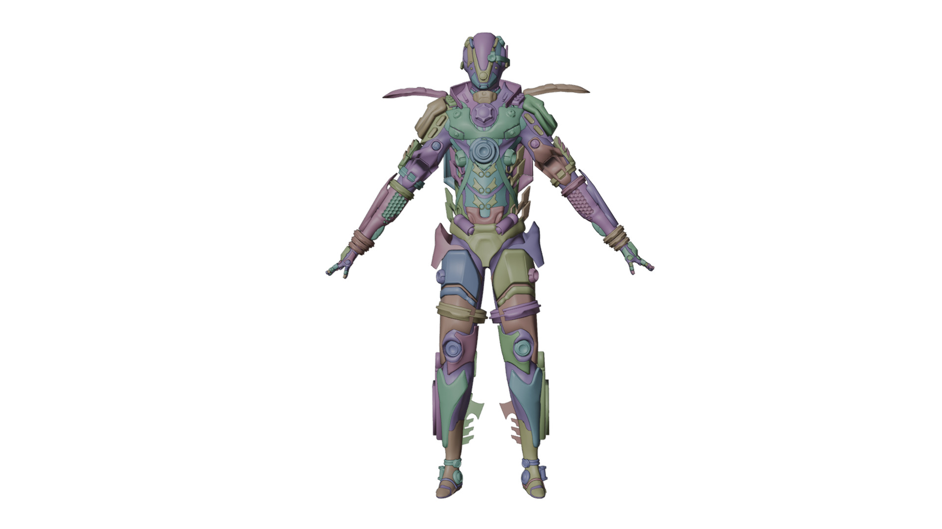X TITAN Sci-Fi Robot Character Fully Rigged Low-poly 3D model_1
