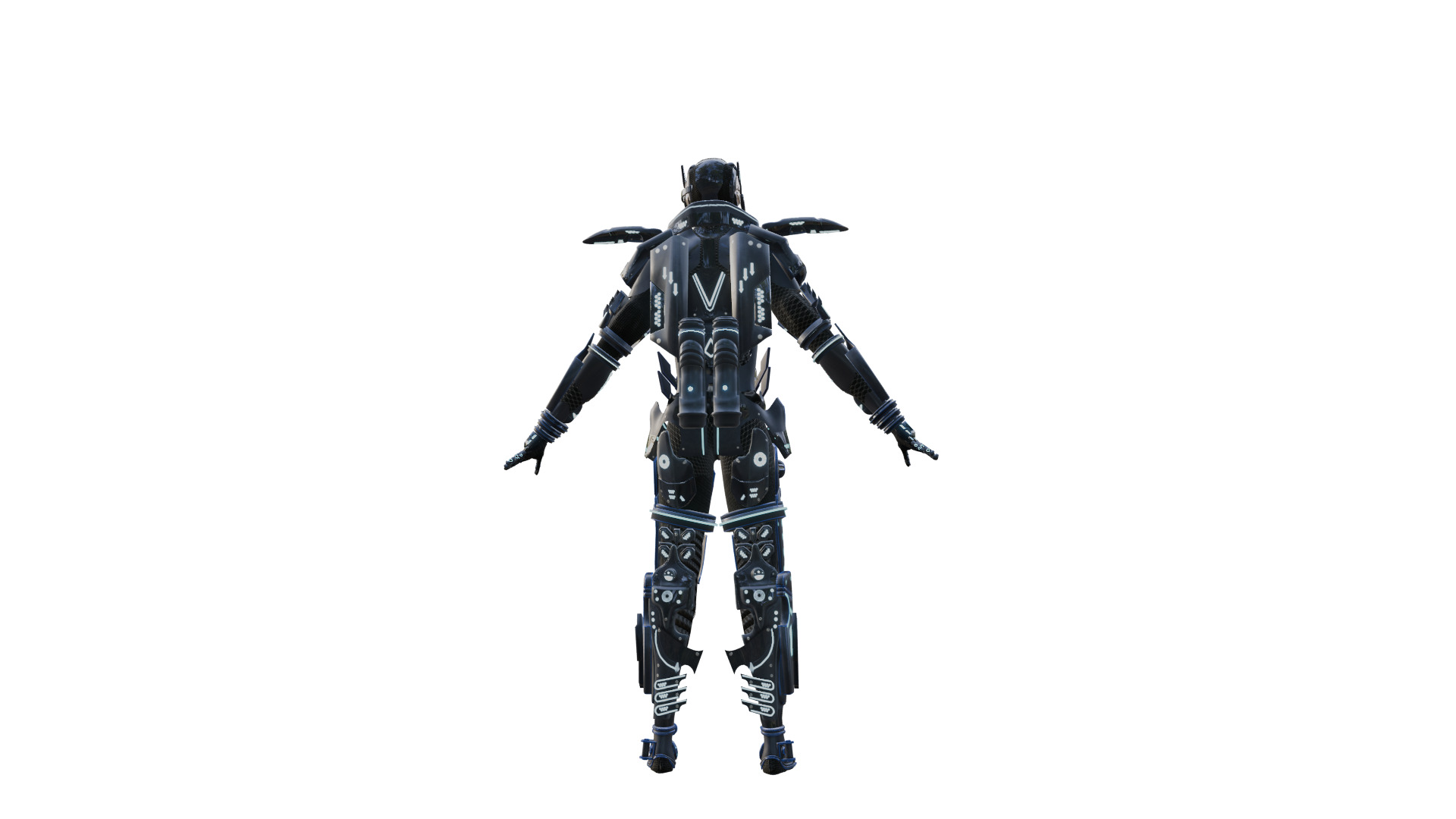 X TITAN Sci-Fi Robot Character Fully Rigged Low-poly 3D model_10