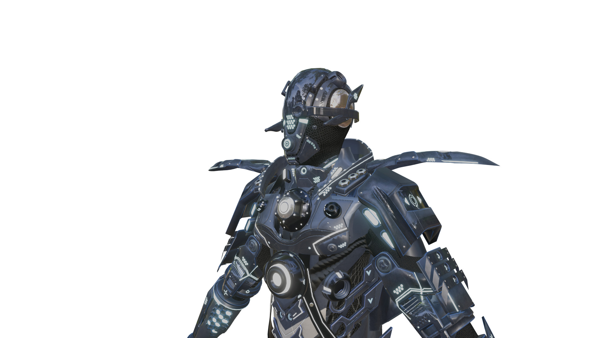 X TITAN Sci-Fi Robot Character Fully Rigged Low-poly 3D model_9