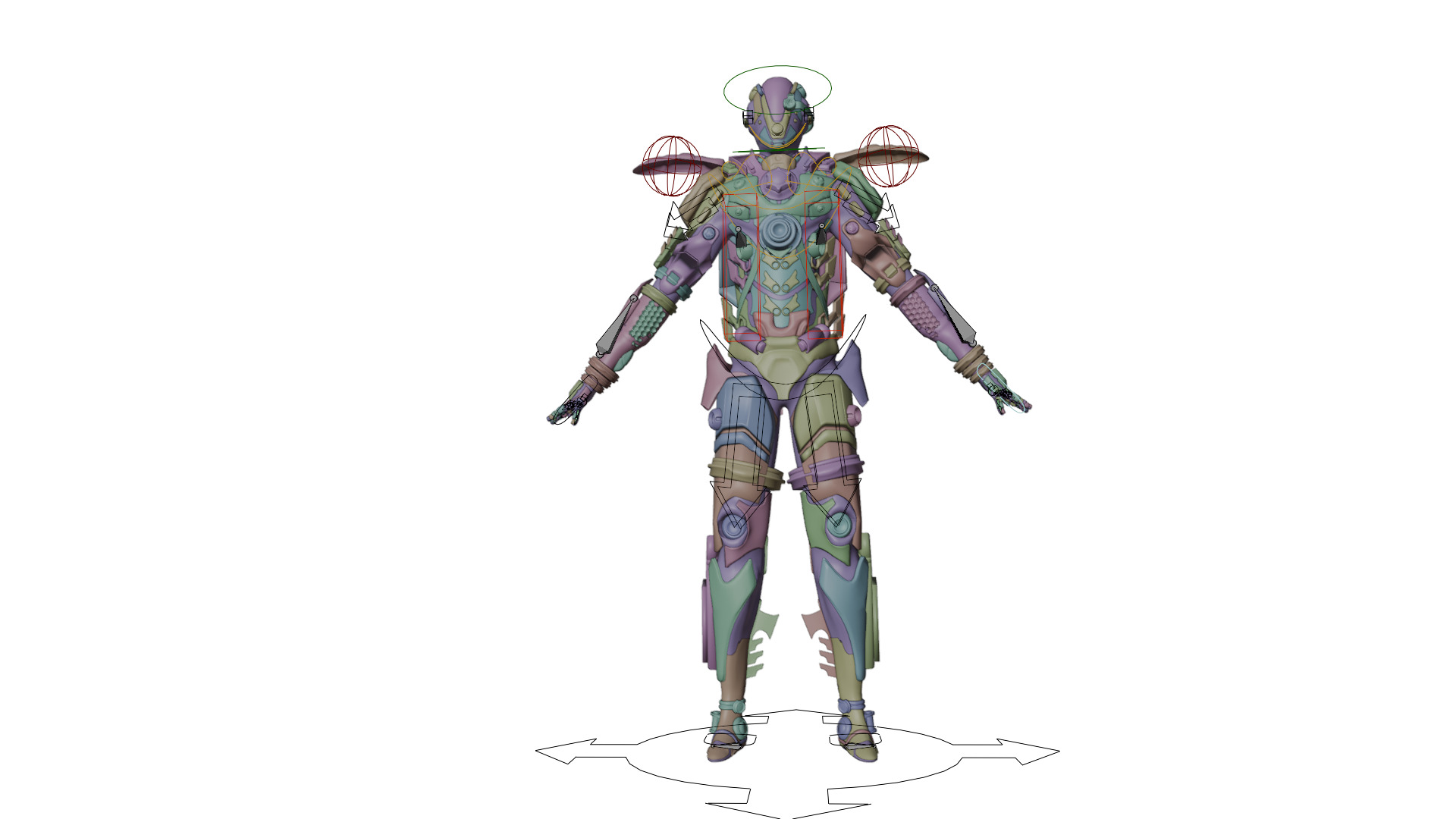 X TITAN Sci-Fi Robot Character Fully Rigged Low-poly 3D model_2