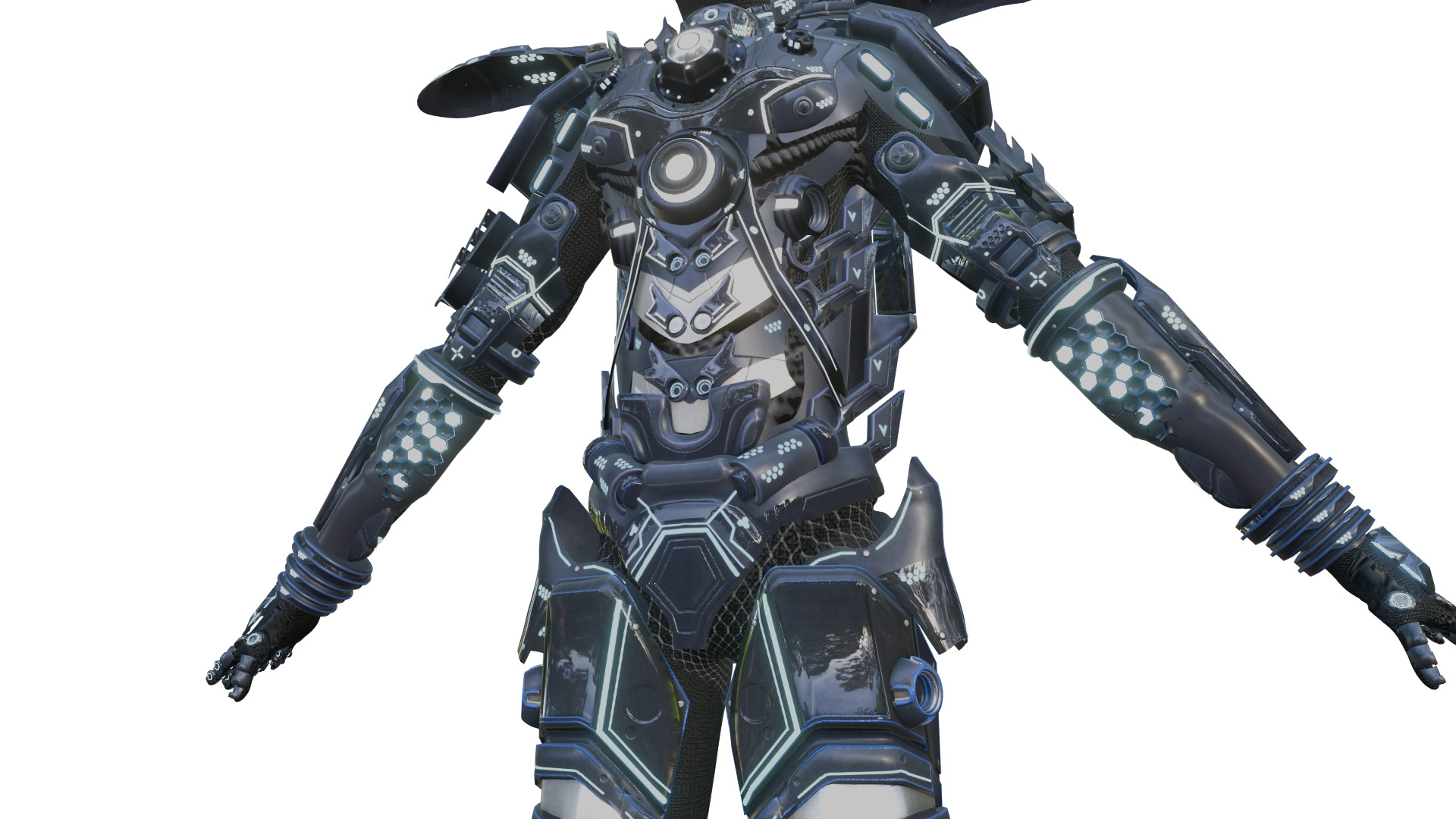 X TITAN Sci-Fi Robot Character Fully Rigged Low-poly 3D model_4