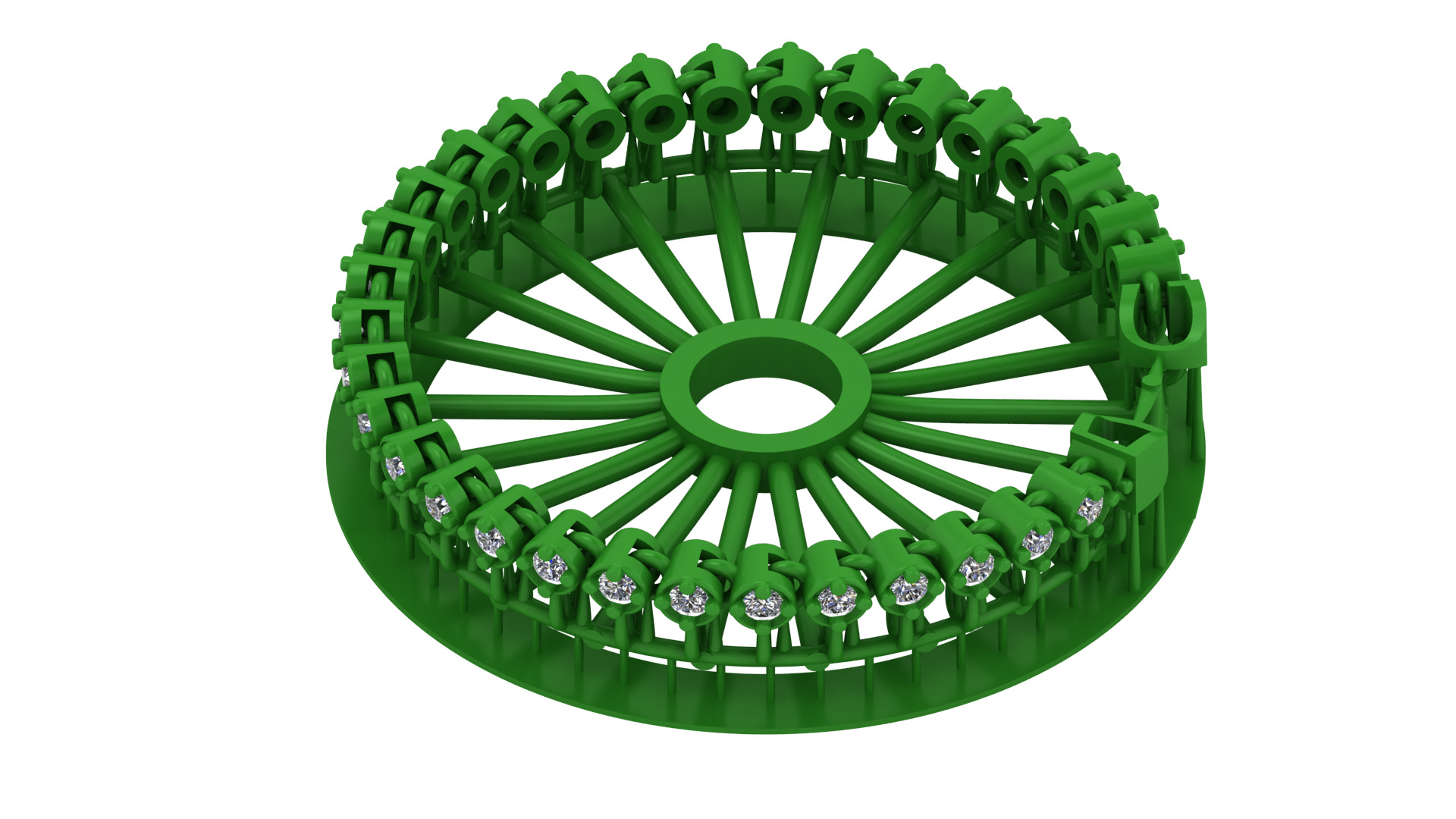 5TH SIZE OF SPIRAL Elegant Single Stone 3D Printed Bracelet 3D print model_2
