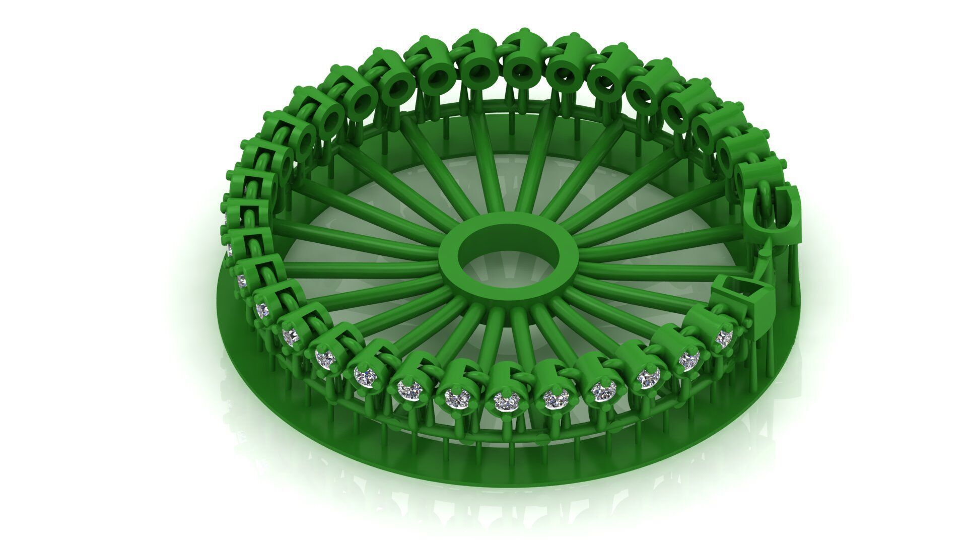 5TH SIZE OF SPIRAL Elegant Single Stone 3D Printed Bracelet 3D print model_1
