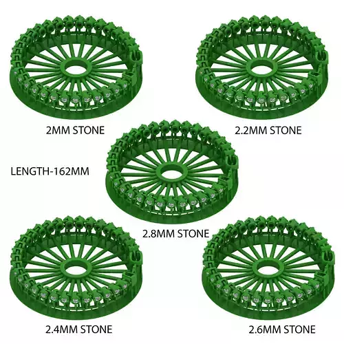 5 SIZE SPIRAL Elegant Single Stone 3D Printed Bracelet