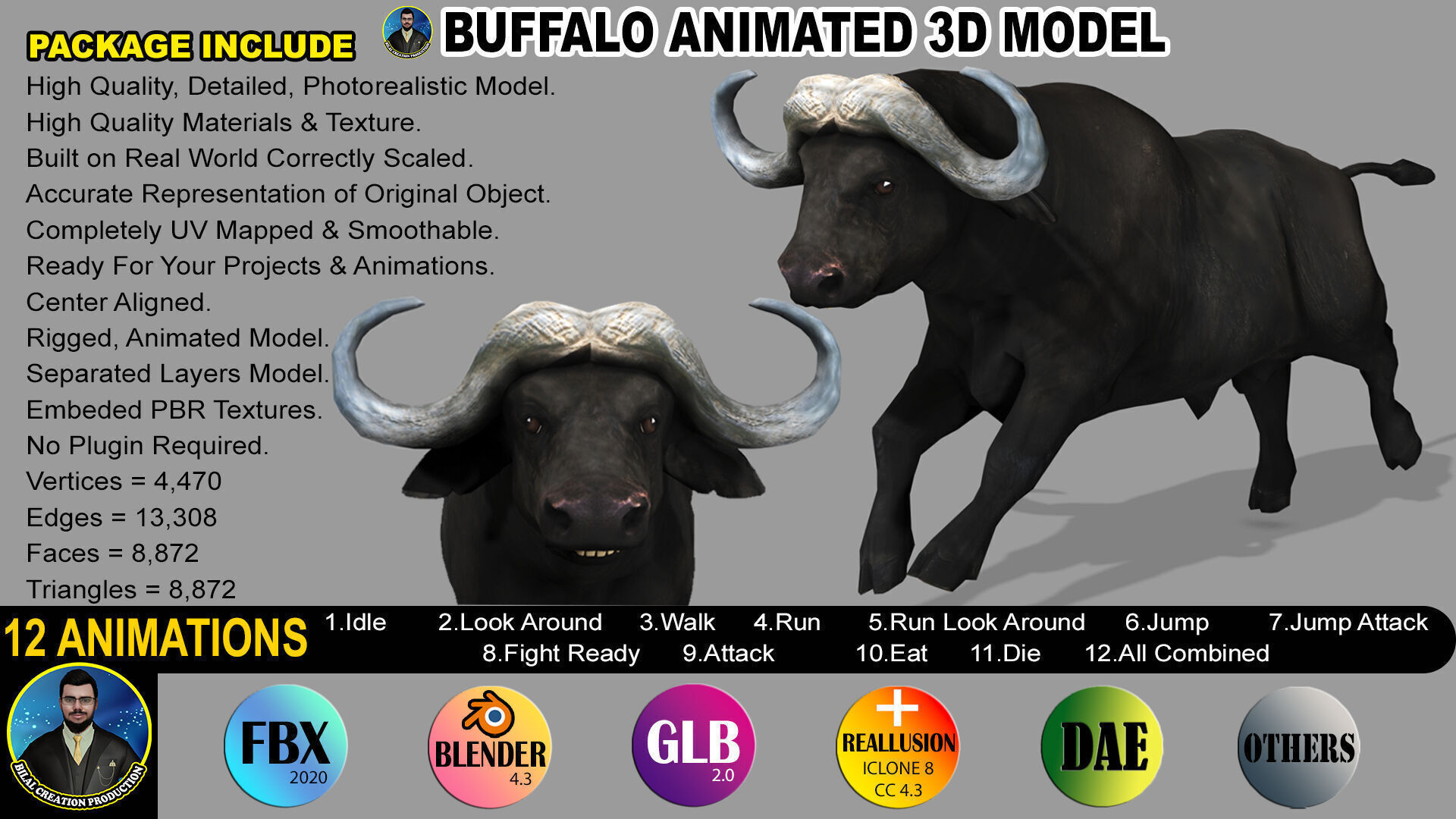 QURBANI ANIMATED ANIMALS 9 3D Model Collection_5