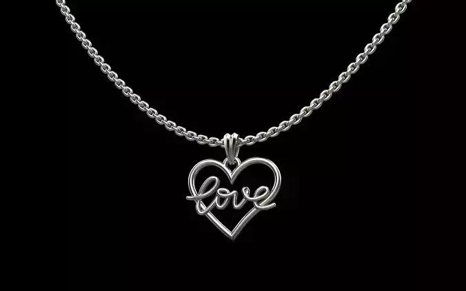 heart love pendant model  3D print model