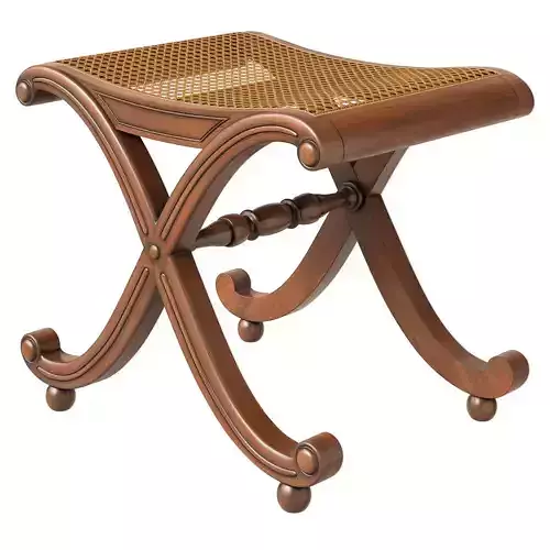 Sothebys Regency Mahogany X Frame stool 3D model