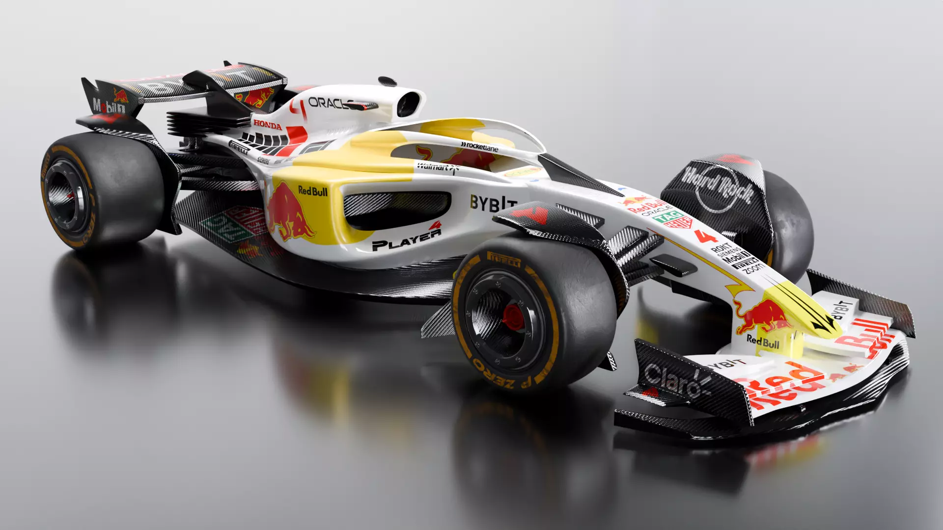 Formula 1 Car - White Concept 3D model_0