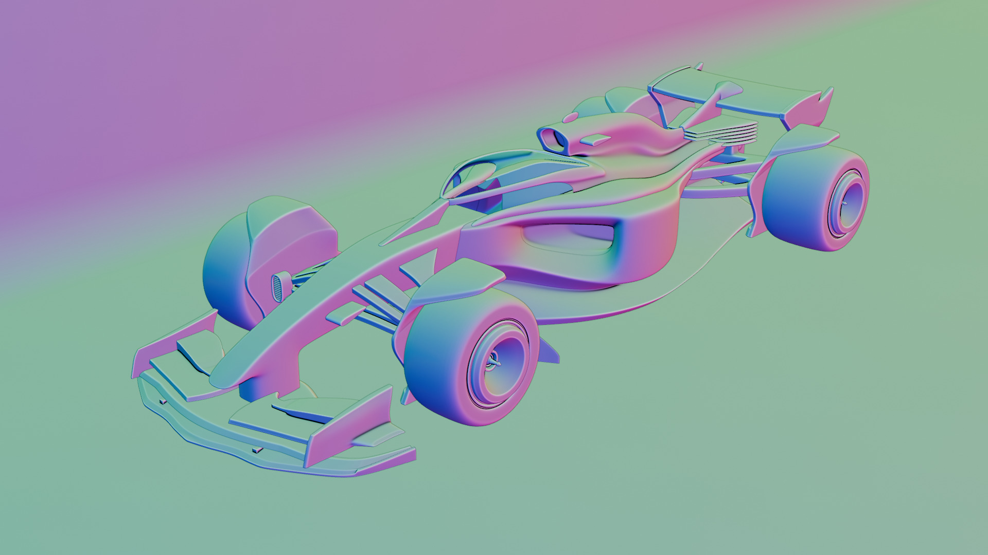 Formula 1 Car - White Concept 3D model_65