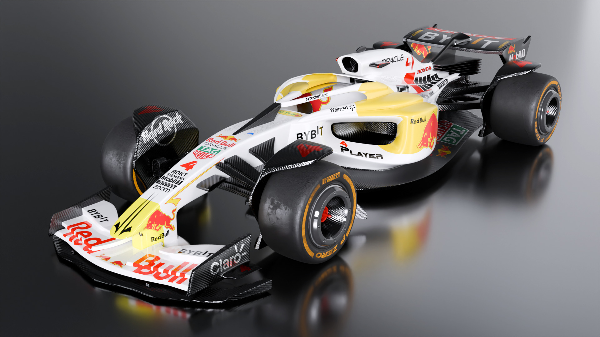 Formula 1 Car - White Concept 3D model_2